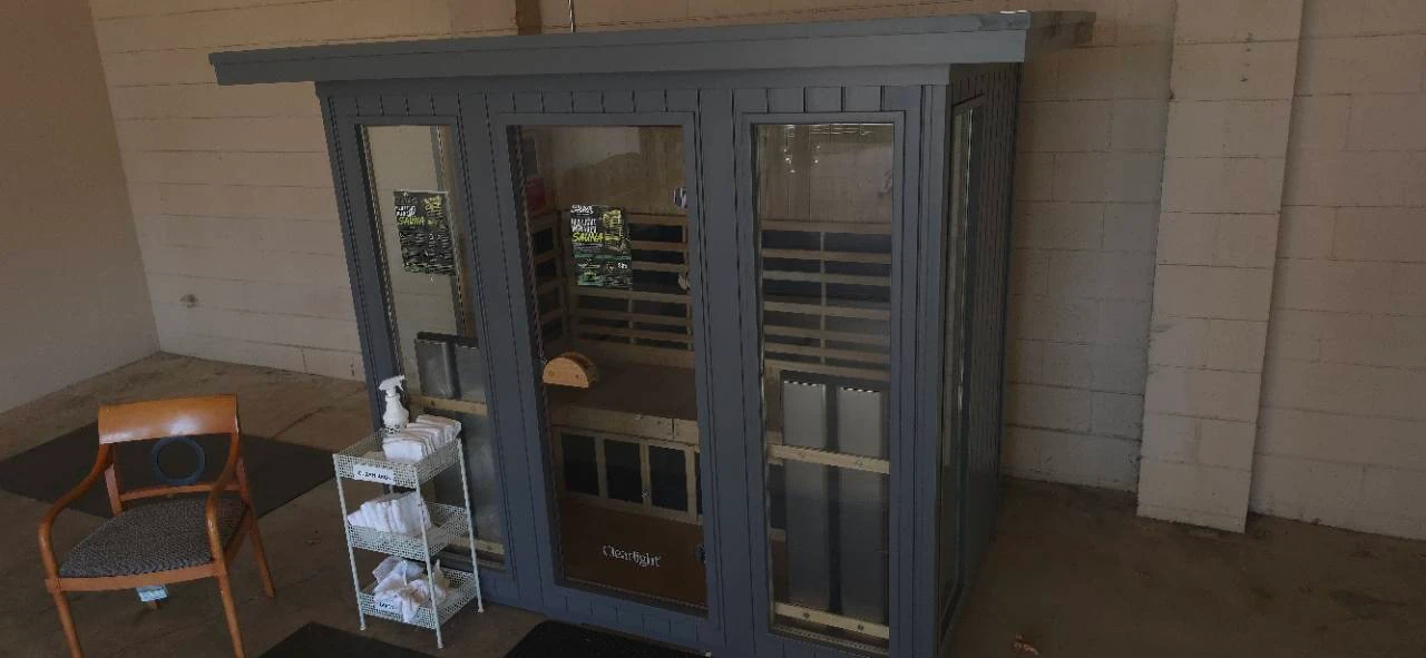 Infrared sauna cabin at Paradise Fitness