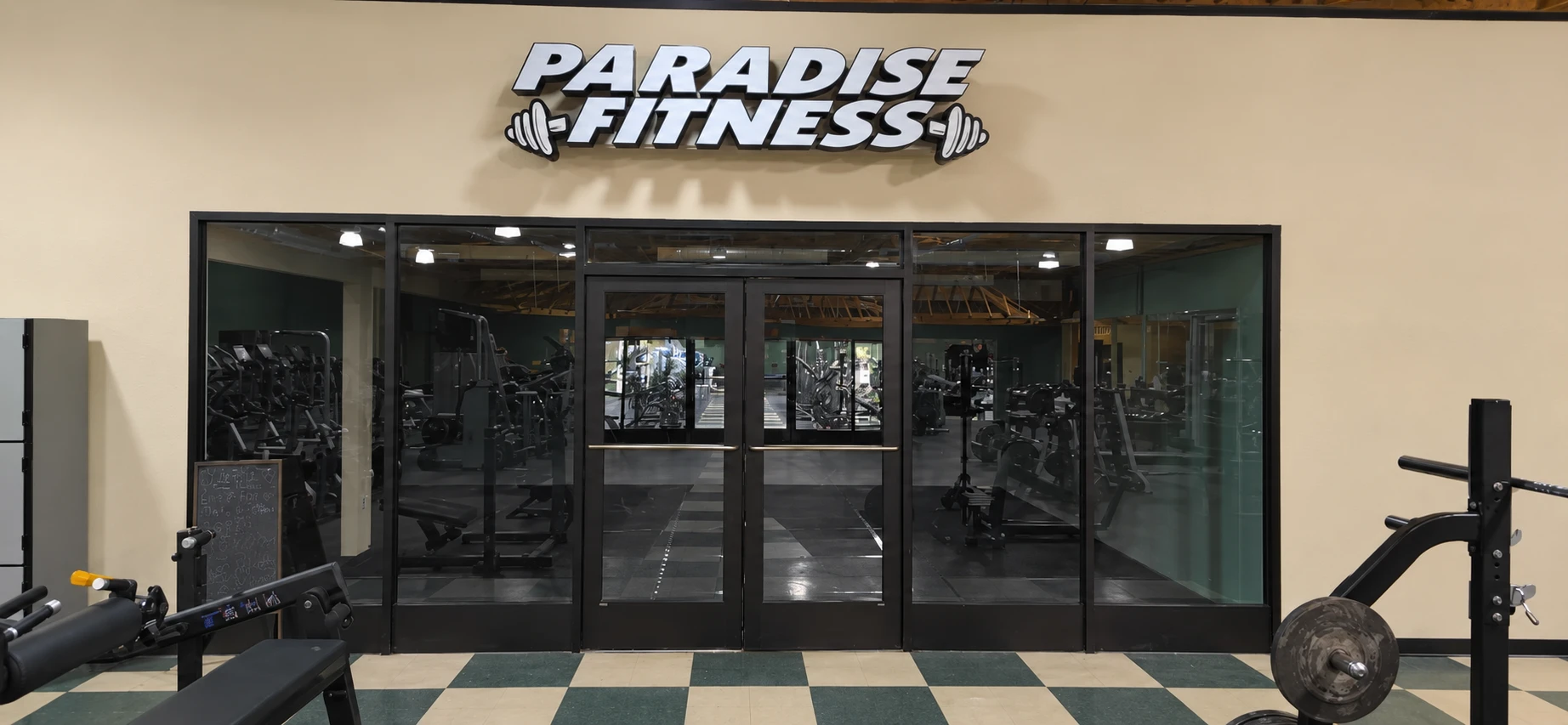 Paradise Fitness group fitness room, used for spin and other classes
